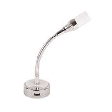 LED-lukulamppu 140 mm Flexarm, 12 V/1 W USB-liitännällä + keinukytkin